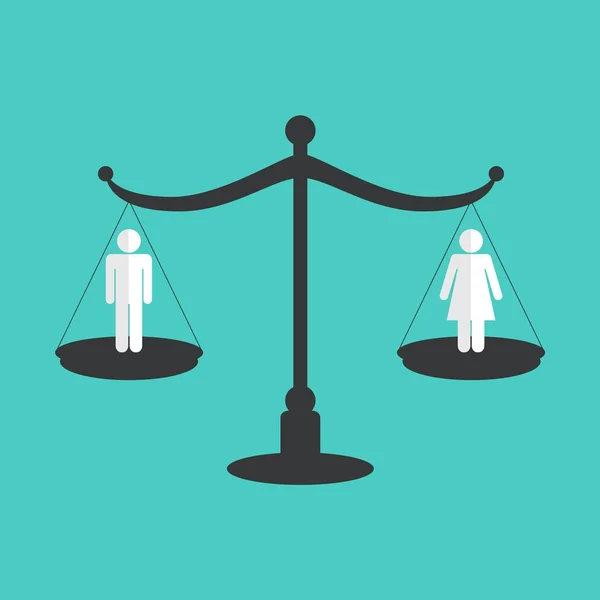 Cinsiyet Eşitliği Kavramı Vektör Illustratio — Stok Vektör