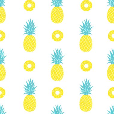 Ananaslı, pürüzsüz desen. Vektör illüstrasyonu