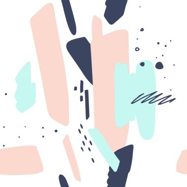 Fırça konturları Seamless modeli. Vektör çizim