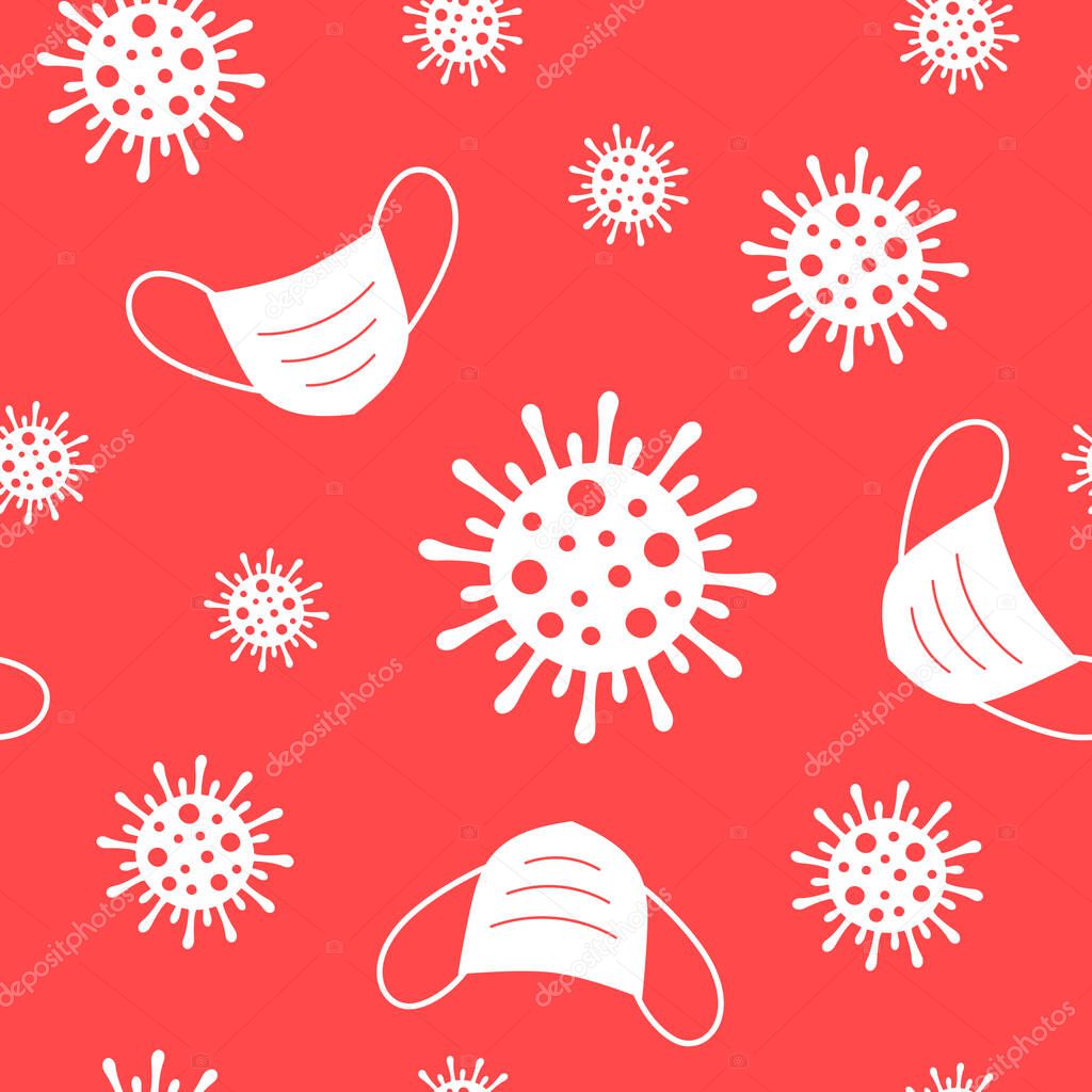 Virus infection seamless pattern. Coronavirus Epidemic Covid-19. Vector