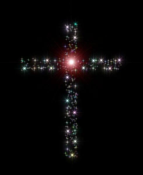 Croce cristiana stelle — Foto Stock