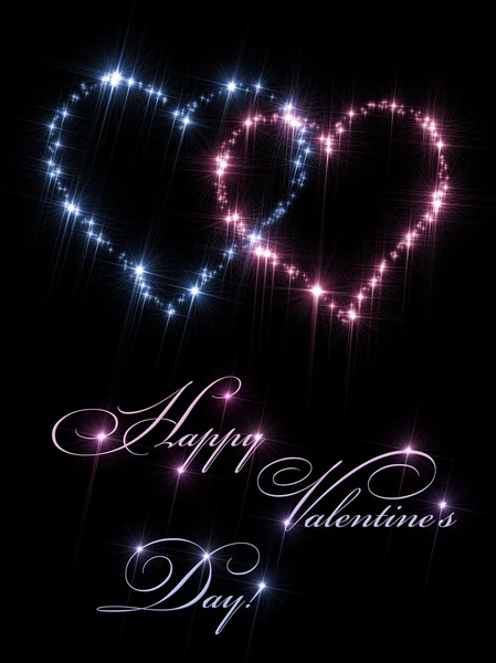 San Valentín tarjeta corazones — Foto de Stock