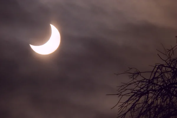 Eclipse solar cielo — Foto de Stock