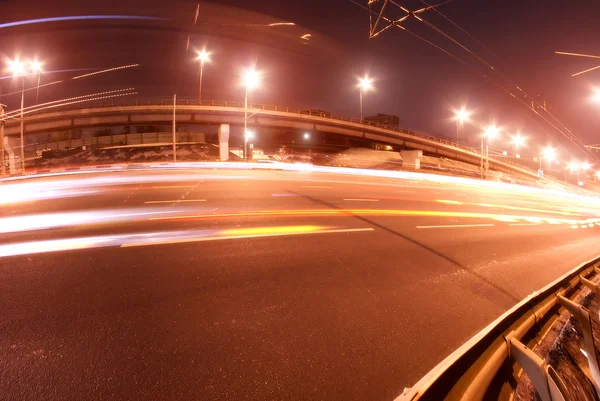 Weg verkeer routes nacht — Stockfoto