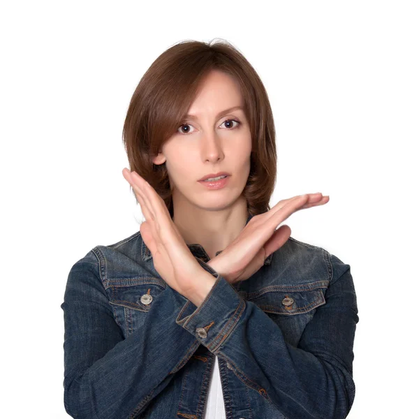 Woman stop gesture — Stock Photo, Image