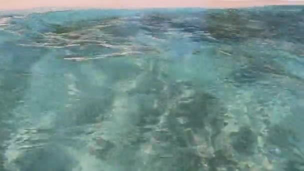 Zeitlupe Ozean Hintergrund Des Meeres Küstenlinie — Stockvideo