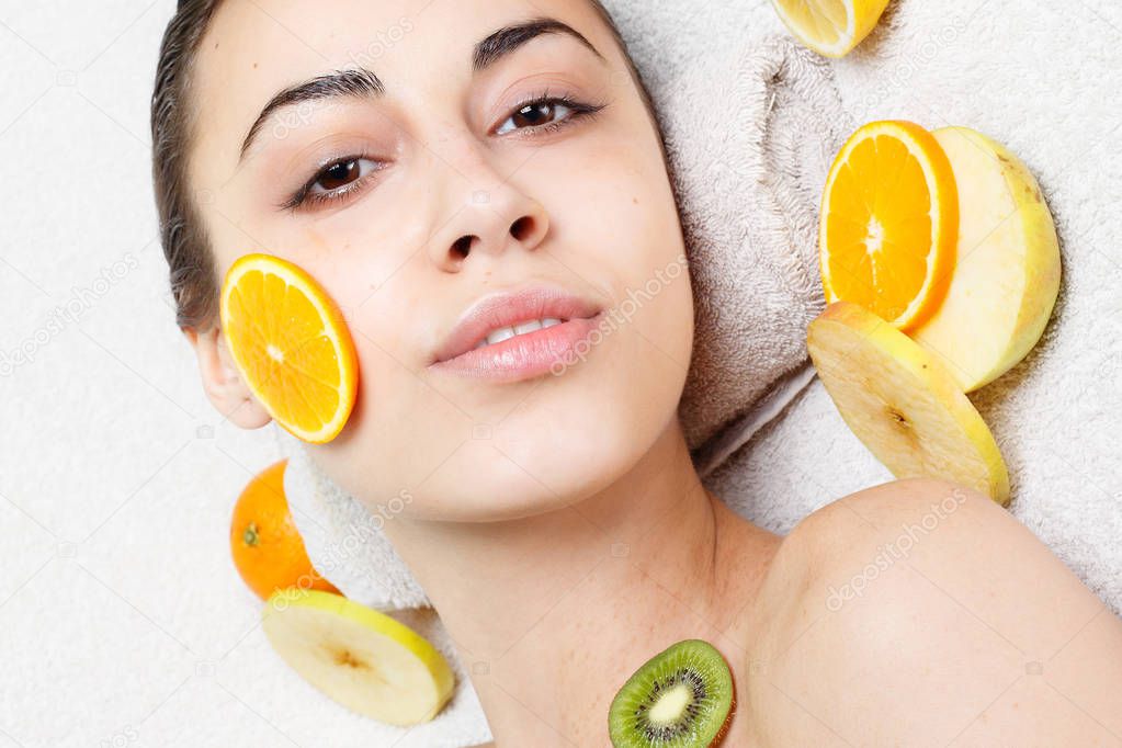Natural Homemade Fruit Facial Masks Fresh Fruit Stock Photo 