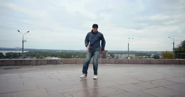 Kunst Tanz Lifestyle Menschen Konzept Breakdancer Auf Der Straße Aktive — Stockvideo