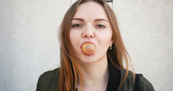 Ludzi Zdrowie Dentysta Lifestyle Concept Plenerowej Młoda Atrakcyjna Kobieta Stylowy — Wideo stockowe