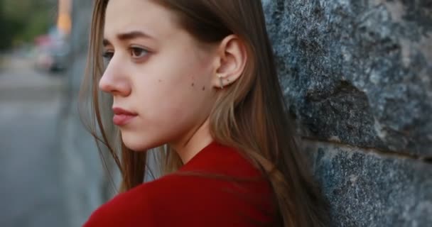 Concept Personnes Émotion Expression Faciale Visage Heureux Sourire Jeune Femme — Video