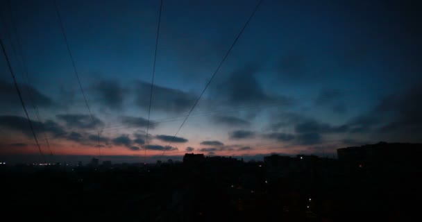 Sonnenuntergang Einem Sommerabend Über Der Metropole Zeitraffer — Stockvideo