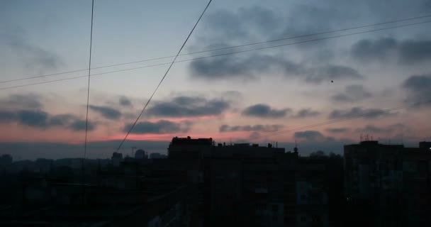 Coucher Soleil Soir Été Sur Métropole Temps Écoulé — Video