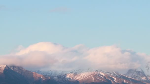 Timelapse Tramonto Del Vulcano Sole Sopra Vetta Dell Alta Montagna — Video Stock