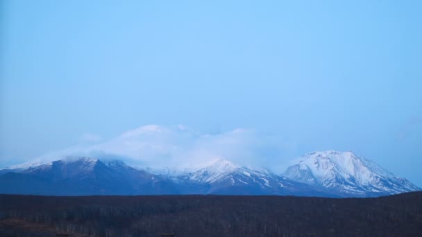 Timelapse Coucher Soleil Volcan Soleil Sur Sommet Haute Montagne Timelapse — Video