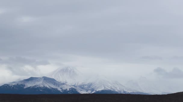 Timelapse Coucher Soleil Volcan Soleil Sur Sommet Haute Montagne Timelapse — Video