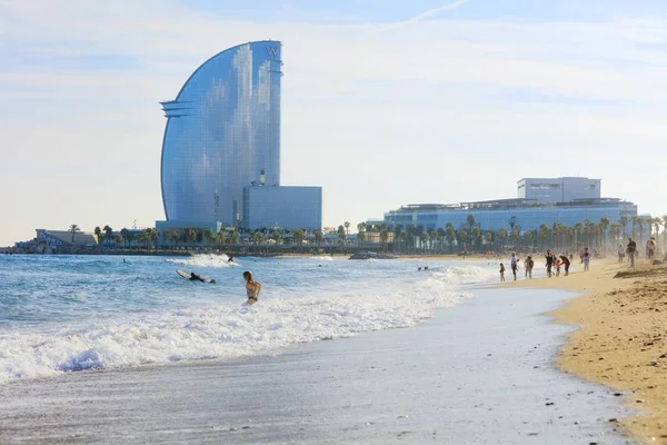 Vista da praia barcelonetta — Fotografia de Stock