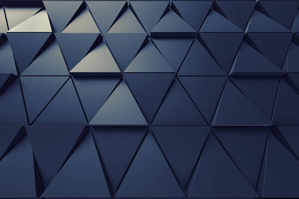 Abstract 3D minimalistic geometrical background of triangles