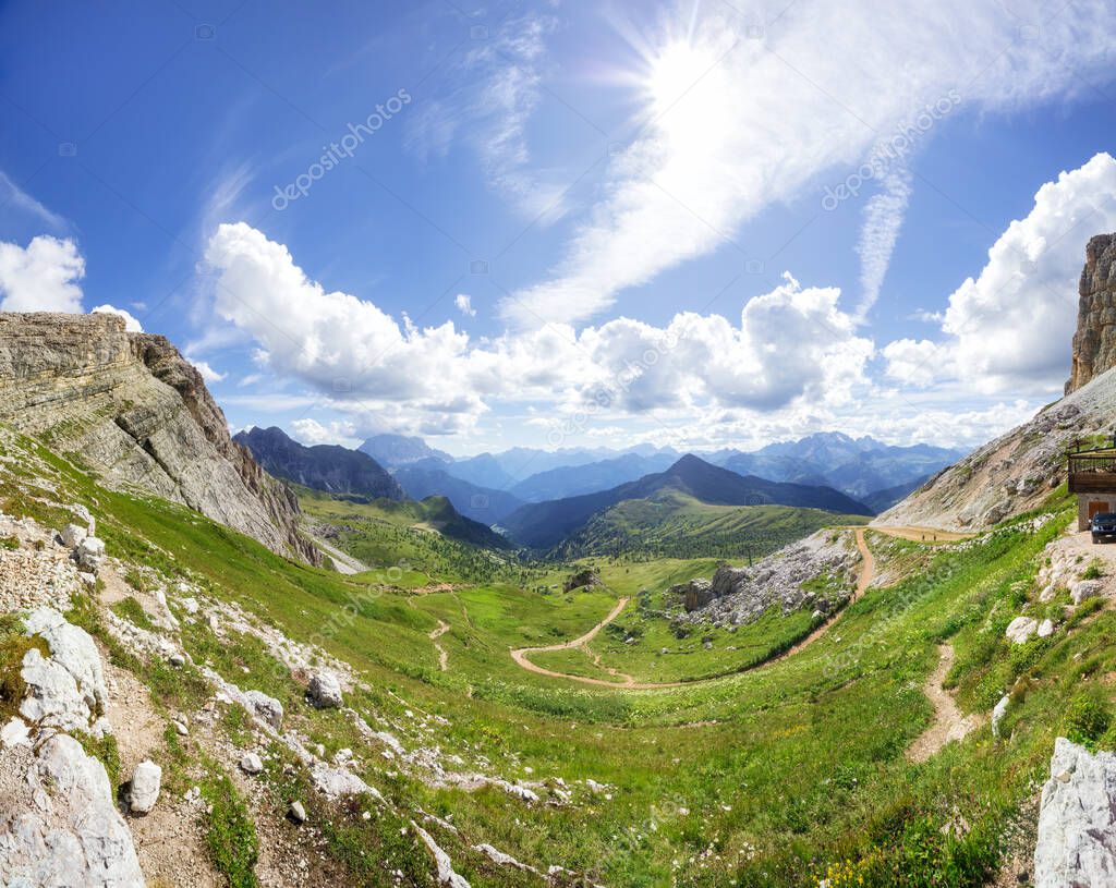 Traveling to beautiful Alps in summer