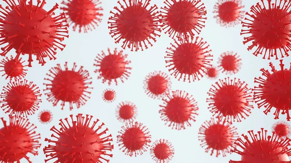 Coronavirus danger and public health risk disease and flu outbreak or coronaviruses influenza as dangerous viral strain case as a pandemic medical concept. 3d rendering.