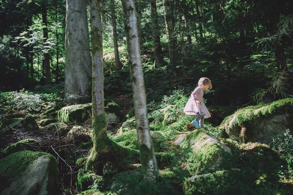 Niña en el bosque — Foto de Stock