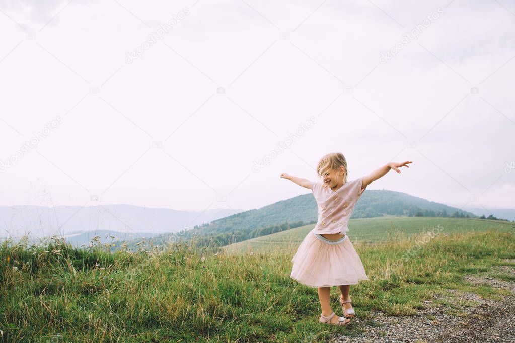  little girl having fun outdoor