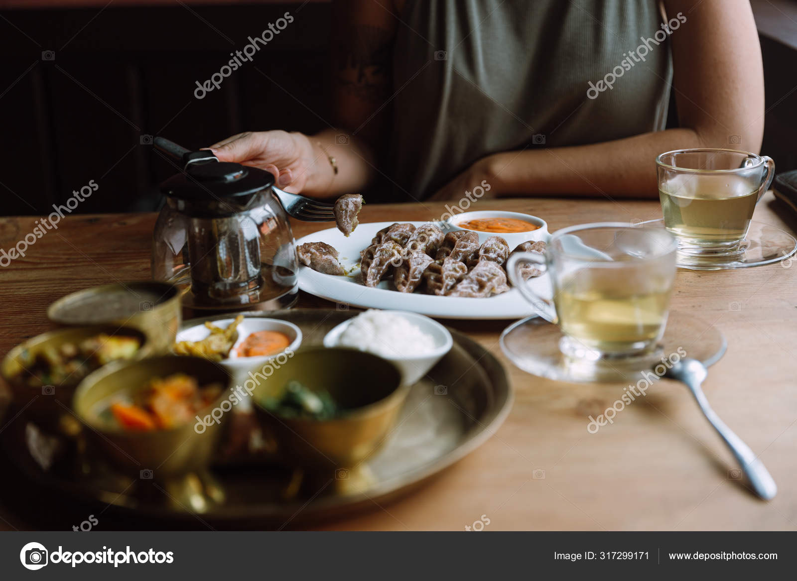 Set Menu Nepalese Cafe Momo Herbal Tea Background Woman Hand Stock Photo Image By C Iatanni Set Menu Nepalese Cafe Momo Herbal Tea Background Woman Hand Stock Photo Image By C Iatanni