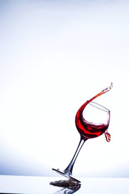 şarap bardağında sıçramasına