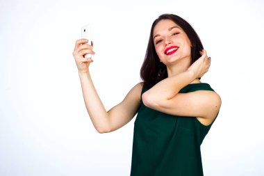 Bir cep telefonu ile kız