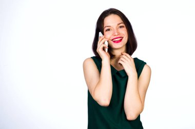 Bir cep telefonu ile kız