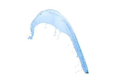 Beyaz arkaplanda su sıçraması izole edildi