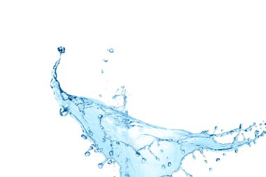 Beyaz arkaplanda su sıçraması izole edildi