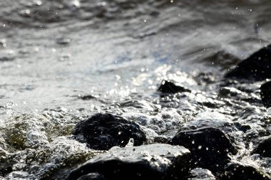 Dalga arka plan kıyı buzlu