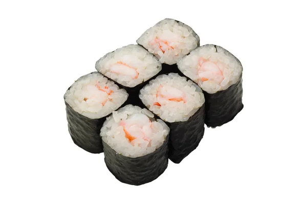 Fast Food Asian Cuisine Japanese Food Sushi Rolls White Isolated — Stock Photo, Image