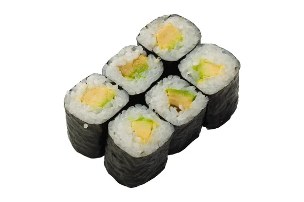 Fast Food Asian Cuisine Japanese Food Sushi Rolls White Isolated — Stock Photo, Image