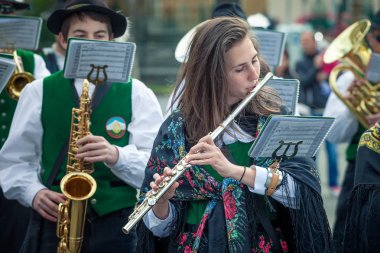 İtalya, Bormio - Nisan 16,2017: Pasquali, Bormi kutlama