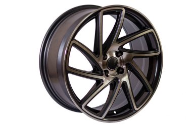 Radyal telleri olan bir araba için hafif alaşımlı malzemeden yapılmış yuvarlak kenarlı.