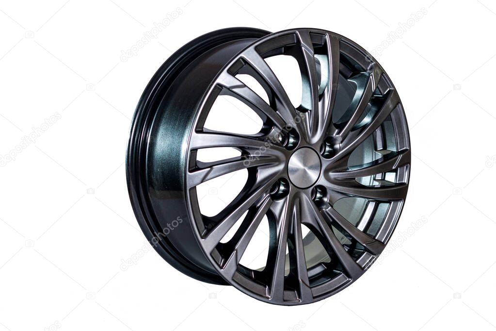 Round rim made of light alloy material for a car with radial spokes