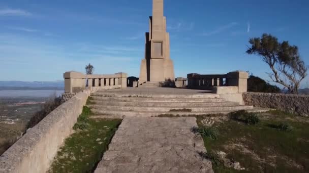 Повітряний Вид Святилище Святого Сальвадора Вранці Мальорка Іспанія — стокове відео