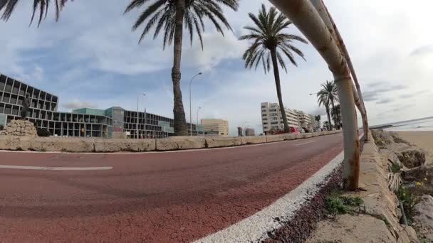 Timelapse Dans Piste Cyclable Promenade Plage Can Pere Antoni — Video