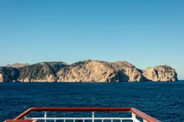 Formentor Lighthouse Seen High Seas Tramuntana Mountains Island Mallorca Spain — Stock Photo, Image