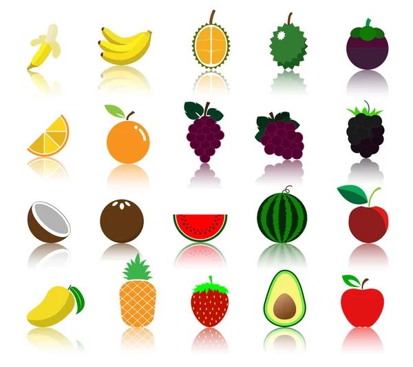 renkli çeşitli meyve simgesi.