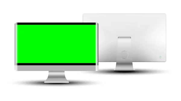 Moderne monitor isoleren op witte achtergrond. — Stockvector