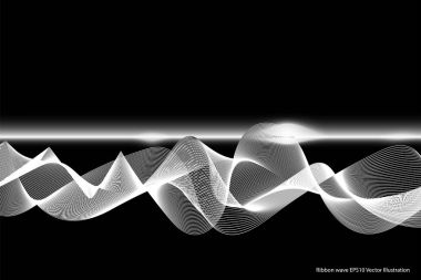 siyah arka plan üzerine izole şerit dalga.