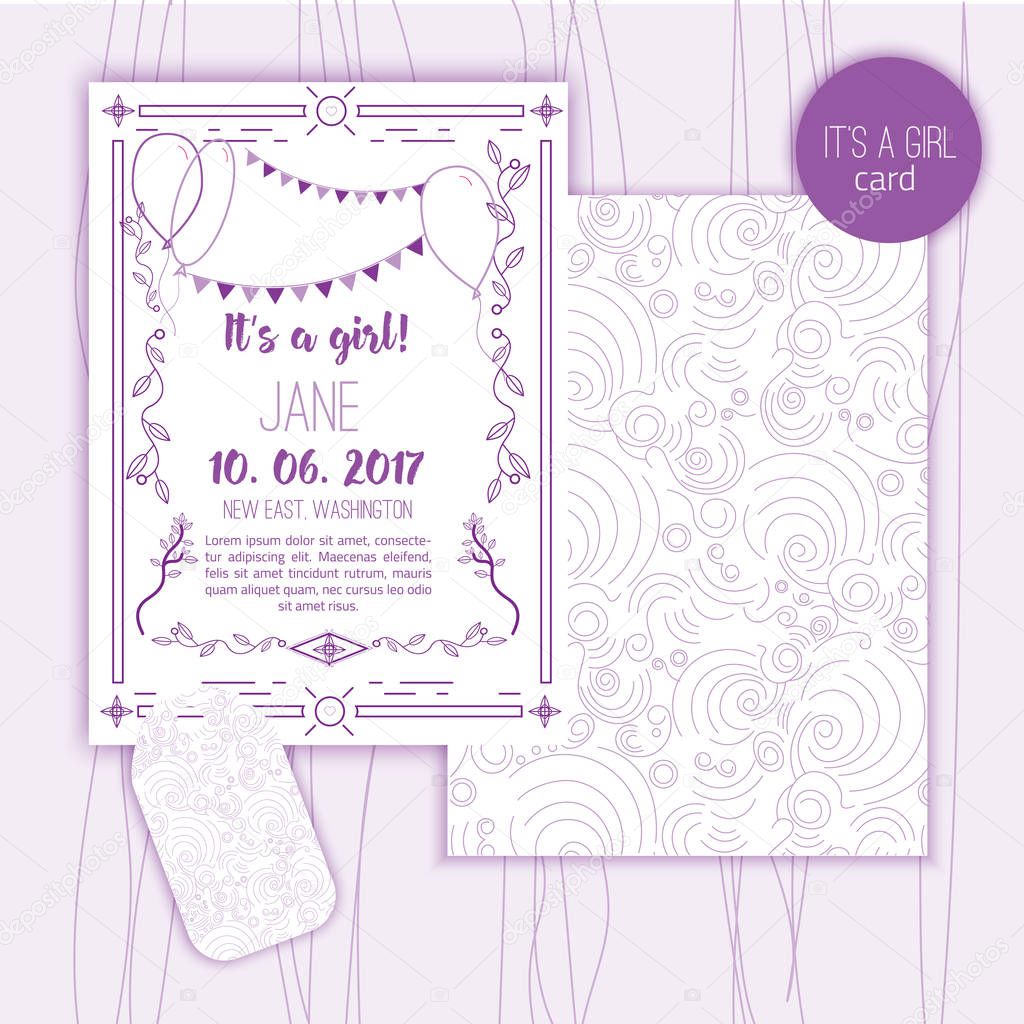 Baby Shower Elegant Card Ideal For Save The Date Mothers Day Valentines Day Birthday Cards Invitations With Linear Elements It Is A Girl Vector Image By C Alena St Vector Stock Baby Shower Elegant Card Ideal For Save The Date Mothers Day Valentines Day Birthday Cards Invitations With Linear Elements It Is A Girl Vector Image By C Alena St Vector Stock