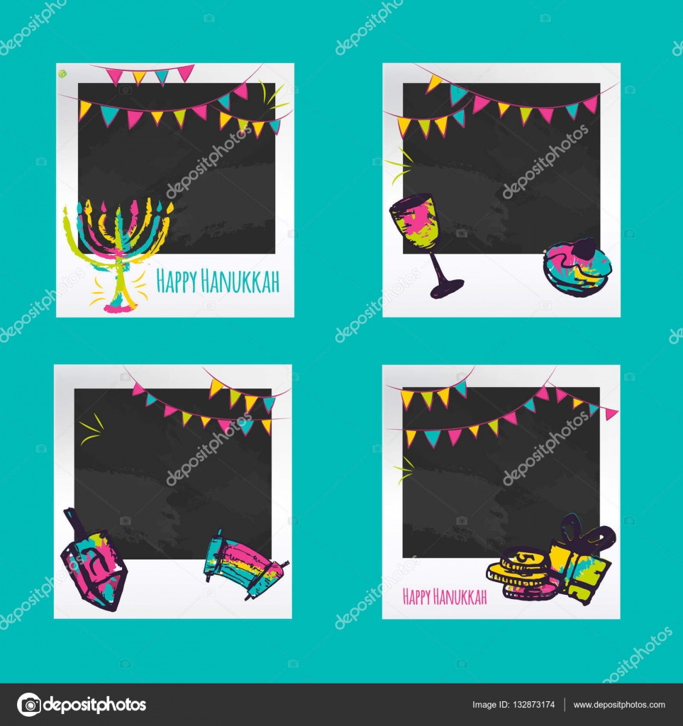 Hanukkah Photo Frames Decorative Frame Templates For Events Birthday Photo Frames Decorative Frame Templates For Baby Events Or Memories Sbook Concept Vector Ilration