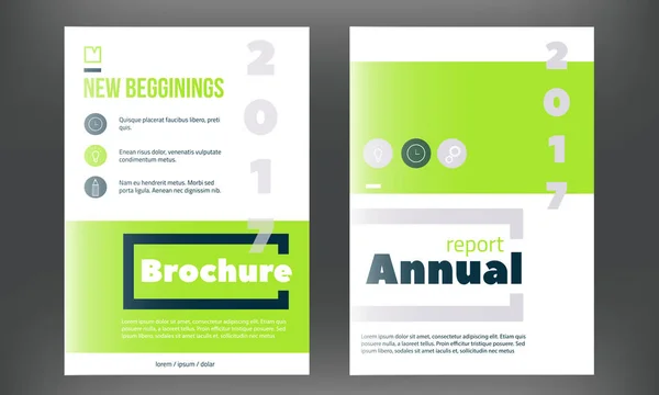 绿色矢量宣传册封面模板。企业年报设计、 清洁传单、 专业的企业形象. — 图库矢量图片