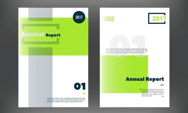 Modelo de capa de brochura Vector Verde. Projeto de relatório anual de negócios, folheto limpo, identidade corporativa profissional . — Vetor de Stock