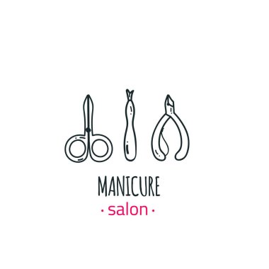 Doğrusal stil, makyaj, güzellik salonları, stilist vektör tasarım marka için kozmetik logo.