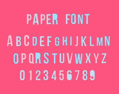 Vektör renkli kağıt modern yazı tipi numaraları ile