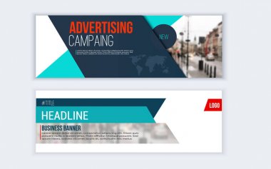 ROLLUP banner tasarımı ile minimalist şirket tanıtımı için basit şekiller
